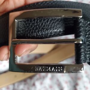 Balmain Paris Black Leather Belt 110/115.
